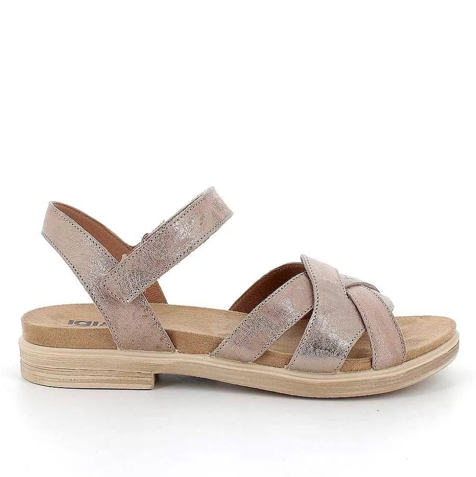 Caramel Laminated Women'S Leather Sandals-Igi&Co Flash Sale