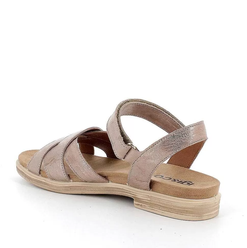 Caramel Laminated Women'S Leather Sandals-Igi&Co Flash Sale